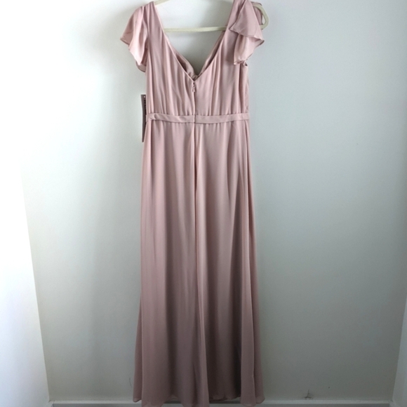 BILL Levkoff Blush Pink Chiffon Gown 10 - Picture 6 of 16